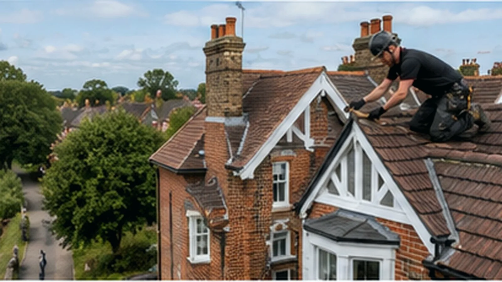 Roofing work on a Marlow home