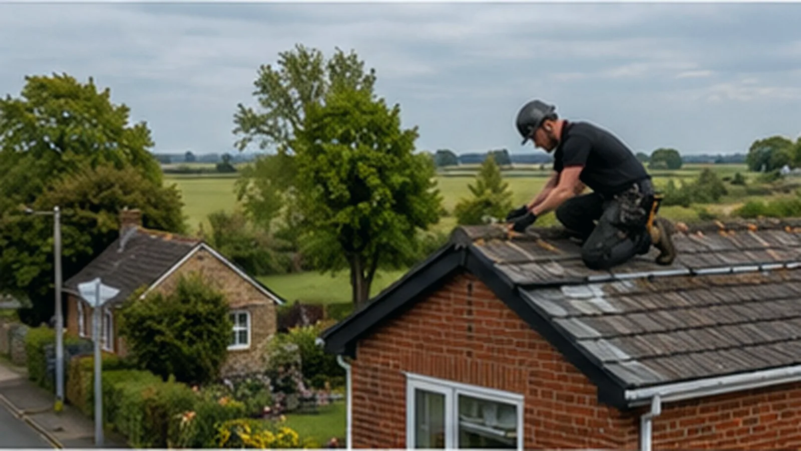 Roofing work on a Wendover home