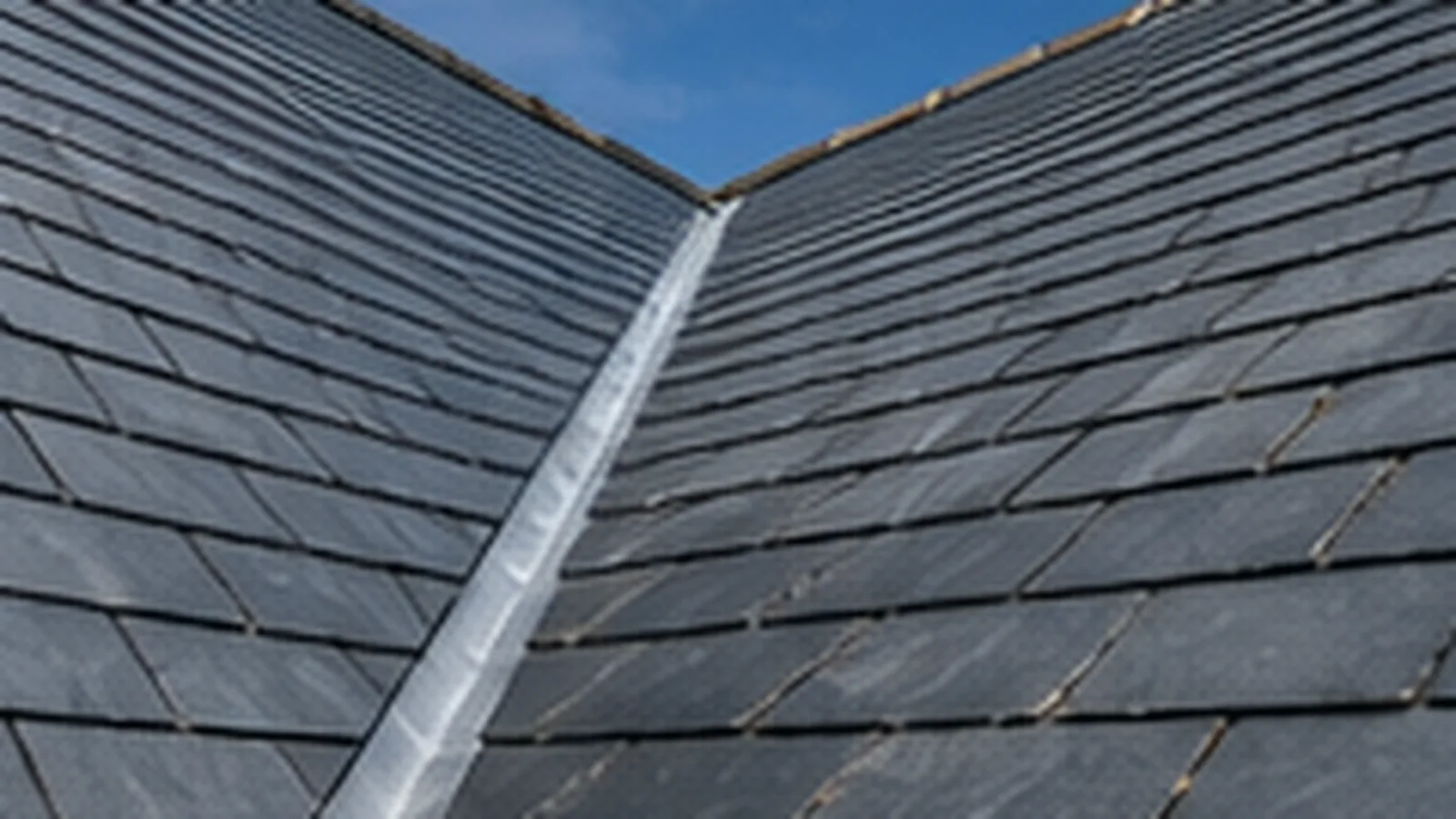 A natural slate pitched roof